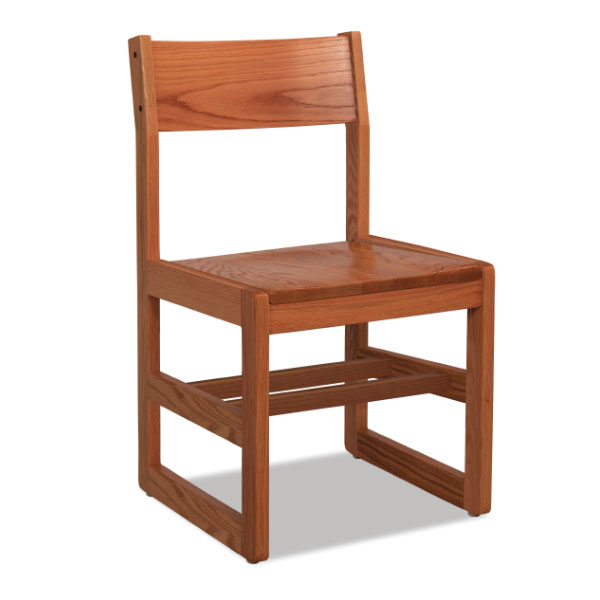 armless wooden chair