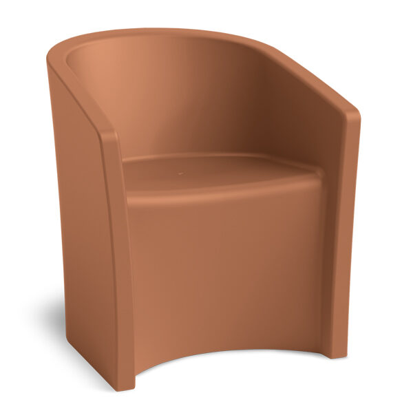 residential treatment center ligature resistant polyethylene day room chair with arms brown