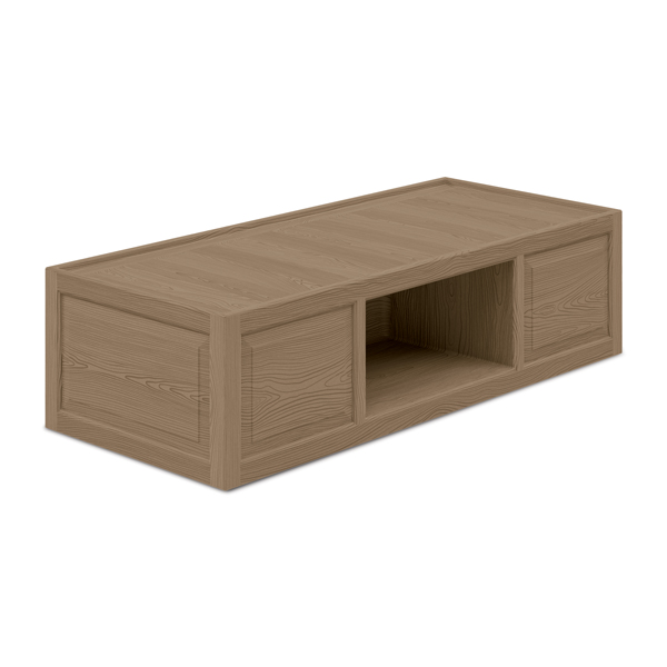 mental health center open storage bed bedroom humanizing aesthetic natural wood grain look non-institutional ligature resistant concealed hardware extremely durable easy sanitation round edges recycled recyclable contraband resistant