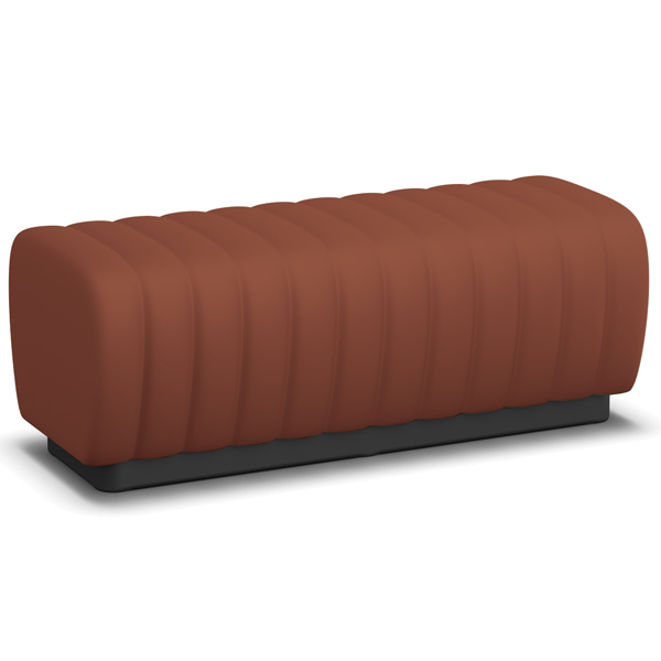 autism residence recreation area bench cushioned fluid resistant cleanability durable drip edge peeling puncture resistant custom configuration tamper resistant neuro-aesthetic soft lines humanizing institutional